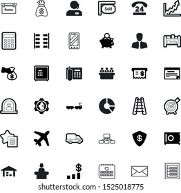 business vector icon set such as: seat, rack, property, accurate, setting, correspondence, luggage, interview, entertainment, tree, departure, seminar, heart, courier, bus, defend, piggy, shop, goods