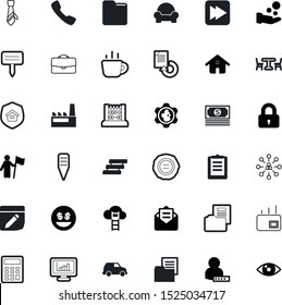 business vector icon set such as: hand, analyzing, idea, bank, pixel, rounded, audio, seal, ladder, look, transportation, transaction, parasol, start, transport, cappuccino, private, notepad, login