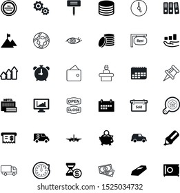 business vector icon set such as: schedule, computer, pig, marker, needle, residential, organization, analyzing, world, report, alarm, total, social, goal, agenda, one, win, chronometer, architecture