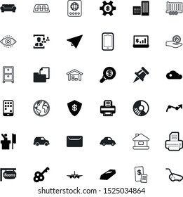 business vector icon set such as: courier, clouds, mower, connection, landscaping, journey, customer, address, shipment, buildings, cogwheel, warehouse, research, semi, ingot, podium, receive, leader