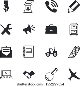 business vector icon set such as: passenger, safe, mouthpiece, call, gardening, loudspeaker, catalog, together, agribusiness, freighter, website, writer, board, electronic, public, perfection, noise