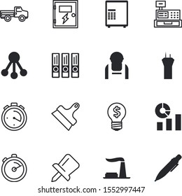 business vector icon set such as: stack, sales, competition, linear, keypad, analytics, machine, app, service, journey, book, information, text, stationery, attach, panel, push, site, commercial