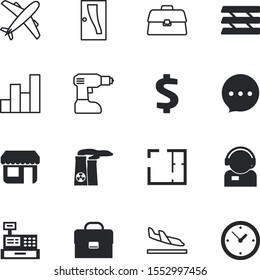 business vector icon set such as: attached, wing, discussion, basket, text, growth, microphone, forum, reminder, rich, stopwatch, telephone, attach, wire, tray, second, letter, gas, landing, arrival
