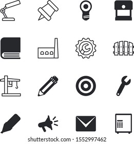 business vector icon set such as: toolkit, dartboard, book, person, tv, library, up, investment, factory, stamping, shout, center, knowledge, diary, promotion, temelin, unlock, card, skeleton, stamp