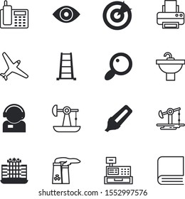 business vector icon set such as: bill, sky, glass, dart, bright, freighter, exploration, renovation, emblem, laser, factory, aeroplane, town, advertisement, man, panel, pencil, hand, feedback