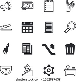 business vector icon set such as: focus, number, investment, spiral, working, contact, aeroplane, aircraft, savings, newspaper, ecology, job, transportation, icons, currency, clerk, escalator