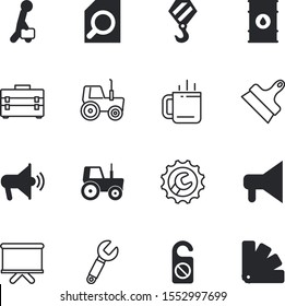 business vector icon set such as: fix, fossil, lens, teacher, module, horn, verification, unlock, sparkle, screw, refreshment, whiteboard, multicolored, stamp, worker, instrument, internet