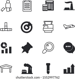 business vector icon set such as: multifunction, magnification, communicate, storage, dialog, center, bullseye, adventure, conversation, fitness, display, optical, perfection, front, speak, copy