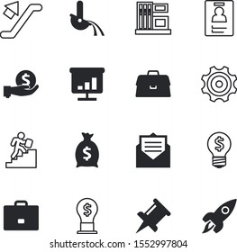business vector icon set such as: start, security, factory, engine, car, notice, move, service, green, commerce, receive, thumbtack, strategy, empty, walk, mining, shopping, pin, market, growth