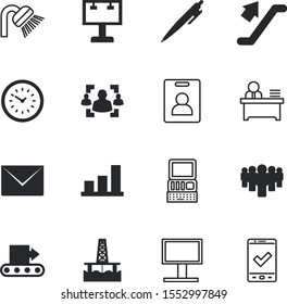 business vector icon set such as: fuel, journey, mechanical, drawing, subscribe, transport, border, pc, organization, container, pens, energy, spam, teamwork, walk, envelope, magnet, escalator, down