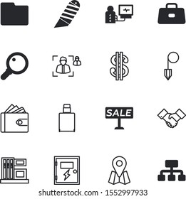 business vector icon set such as: plane, deal, metal, station, filling, marker, economic, lens, hiring, cut, summer, building, look, magnifier, interface, career, hotel, new, internet, app, diagnosis