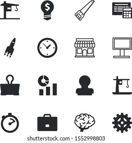 business vector icon set such as: drawing, sport, personal, training, graph, man, analogue, statistics, bag, verification, rocket, businessman, magnifier, lift, icons, information, measurement