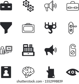 business vector icon set such as: female, cooperation, register, keypad, solution, eye, industrial, portrait, showing, airplane, bottleneck, engineering, commercial, heartbeat, right, cogwheel