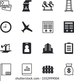 business vector icon set such as: vintage, factory, list, tag, template, minimal, coin, books, oil, tourism, town, engineering, infographic, tool, road, environment, cartoon, silhouette, education