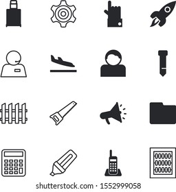 business vector icon set such as: mechanism, row, headphone, organize, station, sales, teamwork, rocket, speed, departure, cordless, identification, logo, abacus, arithmetic, launch, personal, file