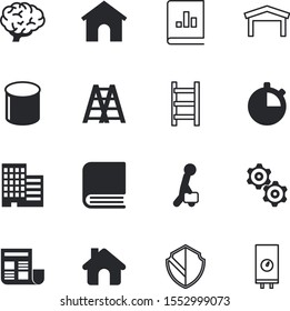 business vector icon set such as: handle, private, briefcase, phone, protection, contract, medical, portfolio, filing, clipart, shipping, arrow, sport, idea, connection, list, employee, ledger, roof
