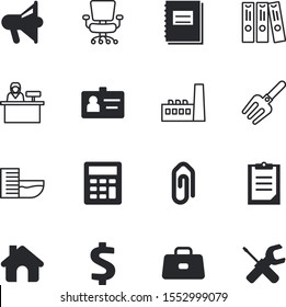 business vector icon set such as: checkmark, wire, pass, apartment, rake, energy, security, luggage, display, ergonomic, portfolio, young, residential, choice, clip, speech, organizing, department