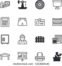 business vector icon set such as: facility, drilling, identification, performance, training, arrival, growth, opportunity, lanyard, badge, production, human, decoration, growing, set, face, wood