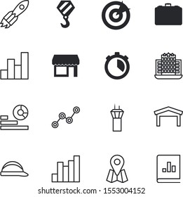business vector icon set such as: measurement, handle, service, professional, pictogram, credit, pin, businessman, brief, lifting, reminder, future, board, organization, suitcase, food, departure