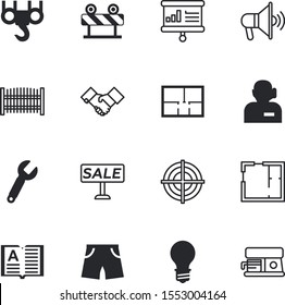 business vector icon set such as: performance, furniture, commerce, internet, meeting, cappuccino, progress, contract, forbidden, layout, crane, cargo, email, boxing, street, public, graph, phone