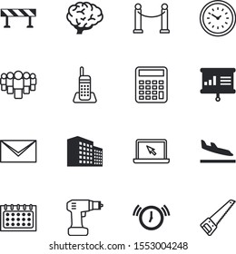 business vector icon set such as: envelope, creativity, frame, vip, image, fence, portable, infographic, document, airplane, aviation, note, deadline, clip, estate, take, user, report, striped