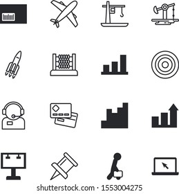 business vector icon set such as: stylish, assistant, banking, colorful, launch, bullseye, home, currency, plane, accurate, plastic, building, transportation, contact, chip, push, rocket, game
