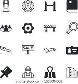 business vector icon set such as: urban, planet, group, frame, paperclip, computer, stationery, identification, bright, gate, special, world, sticker, perfect, accessory, buildings, needle, lanyard