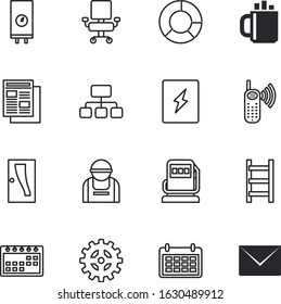 business vector icon set such as: 4, search, leadership, watch, cogs, cog, ladder, maintenance, concrete, breakfast, sms, mechanism, hat, shadow, commerce, device, graph, shop, machine, sit