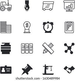 business vector icon set such as: long, deal, medical, archive, photocopier, hour, fast, health, creativity, clock, form, home, push, chat, industrial, ring, contract, pad, stock, truck, bulb, badge