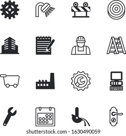business vector icon set such as: fitness, aim, signal, interface, screen, food, street, property, landscape, man, cogs, tools, commerce, tower, post, calendar, red, engine, supermarket, number