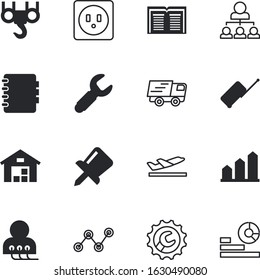 business vector icon set such as: chronometer, clock, exterior, tree, cardiogram, suitcase, wrench, vintage, step, adventure, clinic, teamwork, statistics, team, diagnostics, hour, toolbox, warehouse