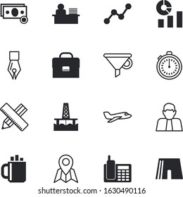 business vector icon set such as: ink, positioning, steel, well, portfolio, power, marker, seamless, fashion, rig, suitcase, electronic, gps, portrait, corporate, meter, turbine, document, place, mug