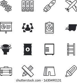 business vector icon set such as: repair, service, engineering, secure, exercise, training, fuel, currency, pointer, gallon, folder, report, papers, spaceship, school, staff, injured, technical