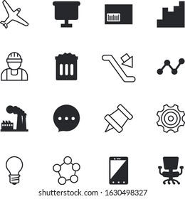 business vector icon set such as: armchair, sky, media, paper, safety, oil, production, glowing, flipchart, code, staircase, interior, pattern, atom, tag, stylish, walk, note, speak, dots, digital