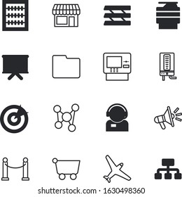 business vector icon set such as: folder, company, suit, fly, rack, case, yellow, molecule, dart, atm, folders, transaction, medicine, copying, engine, plan, loudspeaker, letter, blackboard