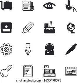 business vector icon set such as: panel, application, clipboard, planet, contract, retro, industry, medical, reminder, eye, contact, visa, counter, technical, cogwheel, oil, people, bill, texture