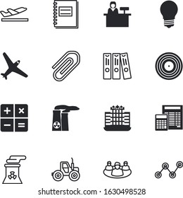 business vector icon set such as: airport, blue, freighter, bright, targeting, statistic, reception, shine, gardening, tractor, gas, eco, home, accuracy, opportunity, desk, web, objective, directory