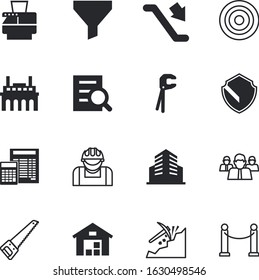 business vector icon set such as: water, access, female, workers, smoke, filter, coal, preferences, high, staircase, applications, apartment, calculator, target, spanner, hotel, game, copying