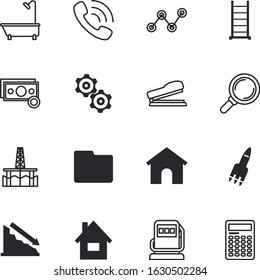 business vector icon set such as: cash, container, stapler, upstream, clear, blue, binder, profit, new, market, recycle, portfolio, debt, bank, discovery, speed, cogs, analysis, calculator, auto