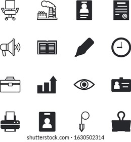 business vector icon set such as: license, contract, minute, bank, manufacturing, chart, eyes, presentation, retro, writing, station, bright, arrangement, achievement, dial, scanner, sport, machine