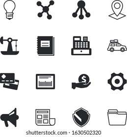 business vector icon set such as: keypad, location, safety, shouting, lamp, lease, gas, marker, network, gears, scanner, study, transmission, drive, bag, investment, checkout, holding, direction