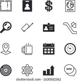 business vector icon set such as: international, chronometer, industry, dollar, shiny, handbag, magnifying, escalator, morning, speak, floor, magnifier, teamwork, sms, walkway, email, document, art