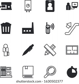 business vector icon set such as: stop, male, index, chart, website, end, dial, chronometer, front, id, case, clinic, competition, temelin, pens, storage, bookmark, espresso, invitation, walkway