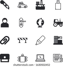 business vector icon set such as: visa, together, meeting, mail, extraction, presentation, group, approval, silhouette, road, handbag, computer, team, reminder, rubber, worker, airplane, pc, diesel