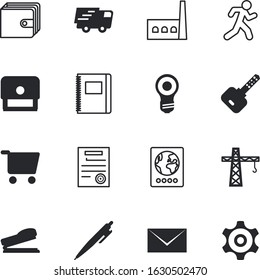 business vector icon set such as: deliver, buying, ball, exercise, id, marathon, rubber, skeleton, newsletter, machinery, rental, safety, information, running, retail, development, pouch, handy