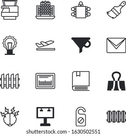 business vector icon set such as: literature, collection, reminder, electricity, intuitive, businessman, perfect, chemical, advertising, container, clip, cone, timer, countdown, contact, take