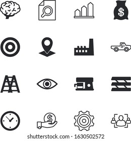 business vector icon set such as: transport, restaurant, cappuccino, manufacturing, colorl, manager, mug, employer, beverage, brain, letter, repair, appliance, vision, network, upward, temelin