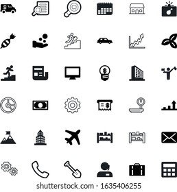 business vector icon set such as: love, store, limo, plant, searching, mail, headphone, mechanical, envelope, point, triumph, dial, transfer, old, hand, give, possibility, present, floral, bag