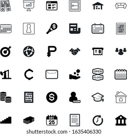 business vector icon set such as: close, xmas, interface, college, lock, construction, 25, folder, closed, december, natural, world, cushion, luxury, graduation, oil, shake, lamp, usa, bright, salary