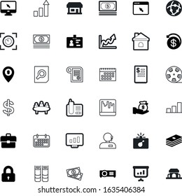 business vector icon set such as: privacy, user, badge, dictionary, portfolio, fire, wireless, secret, motion, rebate, protection, natural, cashier, arm, tag, magnification, read, construction